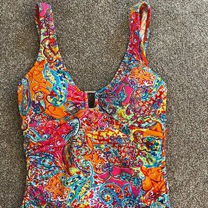 NWOT Ralph Lauren Colorful Printed Tankini Top size 6